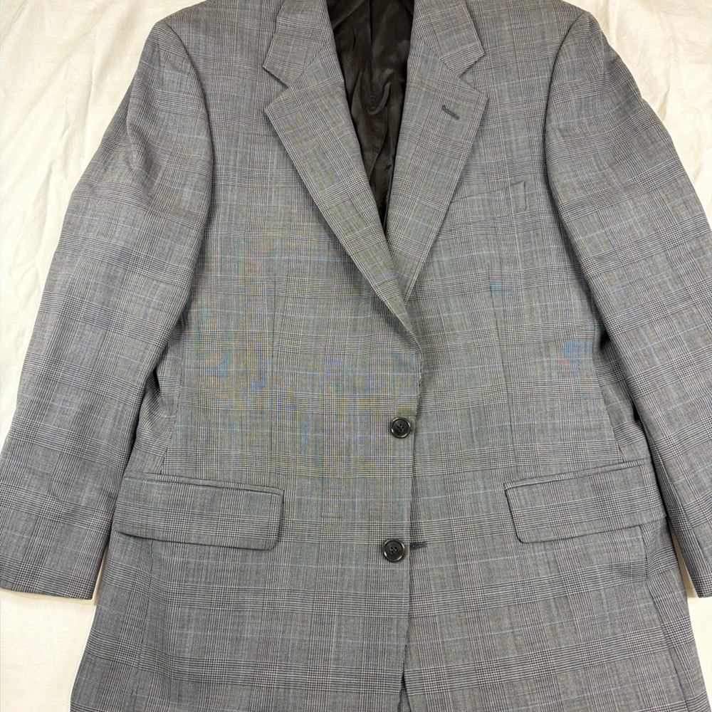 Brooks Brothers Brooksease Suit 38R 34R Gray Wool Stretch Made In Israel